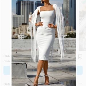 Abyss by Abby White Midi Dress Bridal Shower Dress